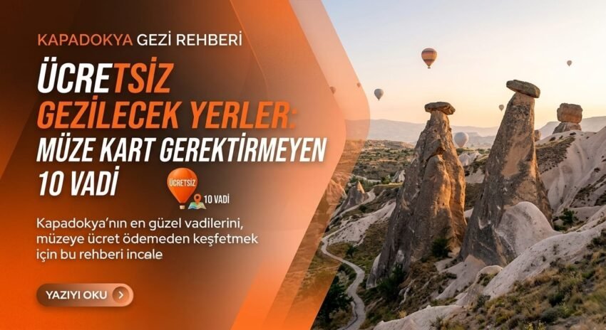 Kapadokya’da Ücretsiz Gezilecek Yerler: Müze Kart Gerektirmeyen 10 Vadi