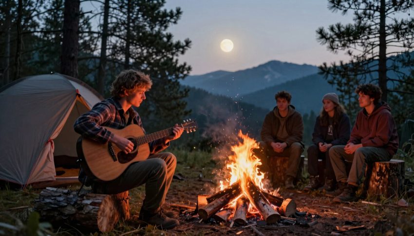 Kamp Ateşi Etrafında Müzik Keyfi Sunan Doğal Alanlar